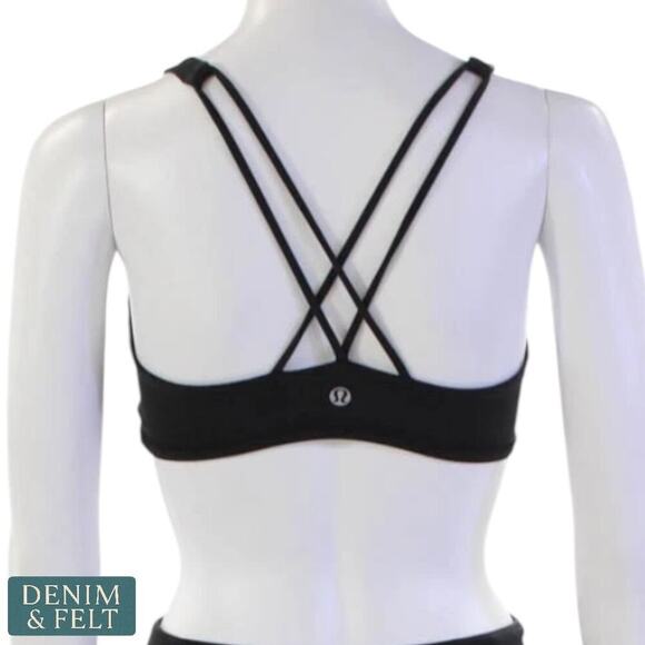 Lululemon Free To Be Bra Wild Black Strappy Back Yoga Sports Bra Size 8 - Picture 11 of 13